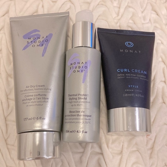 monat Other - Monat Studio Hair Bundle Air Dry Cream,Thermal Protect Styling Shield& CurlCream